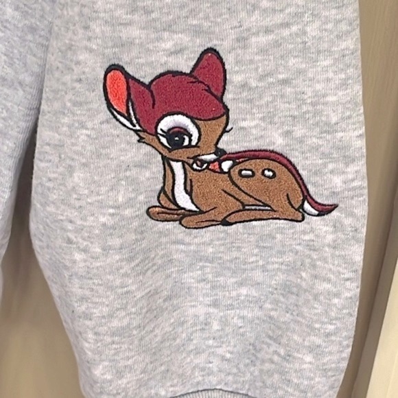 Brand New Disney 100 Heather Gray Zippered Hoodie Sweatshirt Minnie Mickey Bambi - Picture 6 of 16